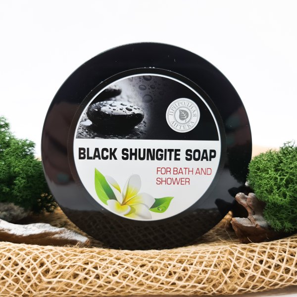 картинка Натуральное шунгитовое мыло для бани и душа от интернет- магазина Планета шунгита