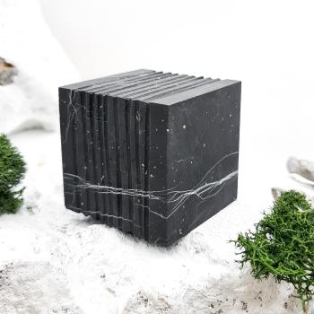Куб ребристый 5 см, шунгит