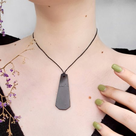 Кулон "Трапеция" скошенные края, шунгит