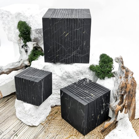 Куб ребристый 5 см, шунгит