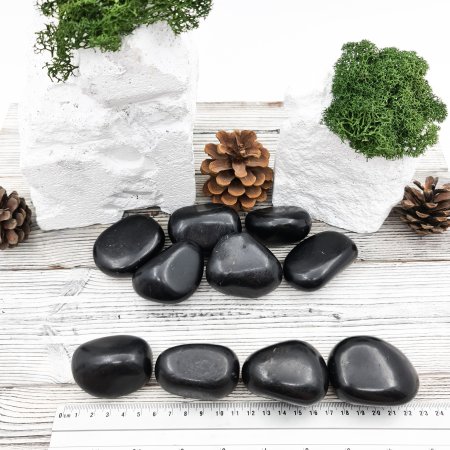 Галтовка полированная L, шунгит