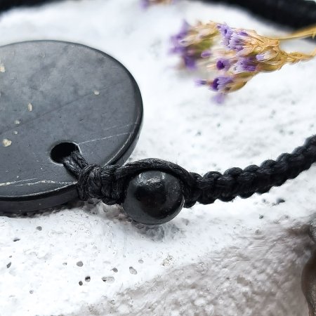 Браслет Шамбала Коннектор 30 мм, 15 р-р; шунгит