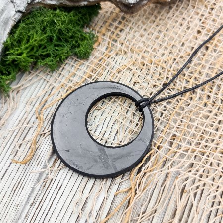 Кулон "Круг в круге", шунгит