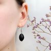 Серьги с галтовкой "Классика", шунгит