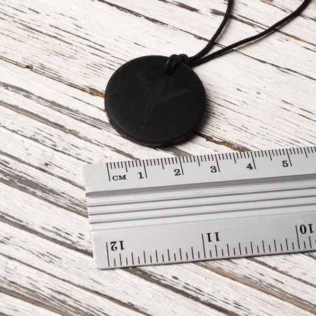 Кулон "Альгиз" (Руна жизни), шунгит