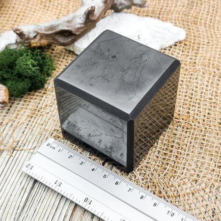 Куб полированный 6 см, шунгит Куб полированный 6 см, шунгит