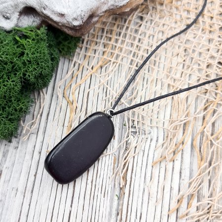 Кулон полированный "Галтовка", шунгит