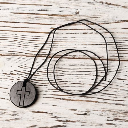 Кулон "Крест", шунгит