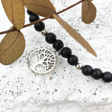 Чокер с подвеской "Дерево жизни", шунгит