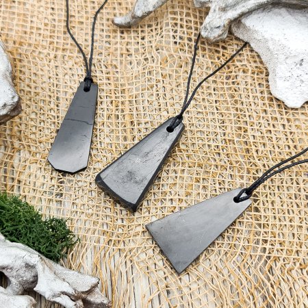 Кулон "Трапеция" скошенные края, шунгит