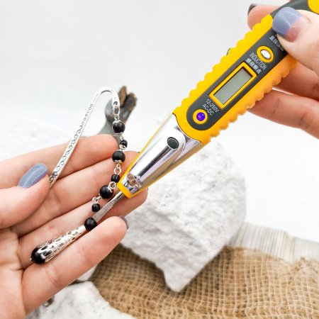 Металлическая закладка для книг с подвеской "Византия", шунгит