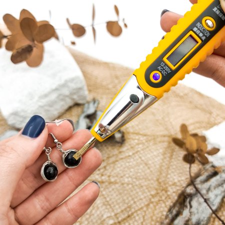 Серьги  с бусиной 10 мм, шунгит