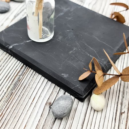 Плитка квадратная шлифованная 10 см, шунгит