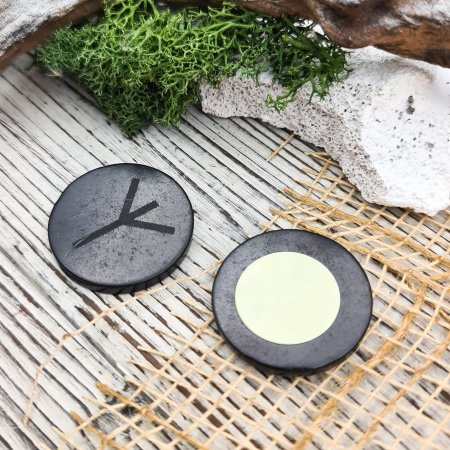 Пластина круглая "Альгиз, шунгит Пластина круглая "Альгиз, шунгит