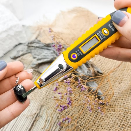 Серьги с галтовкой "Листики", шунгит