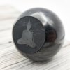 Скошенный шар с глубокой гравировкой Будда 5 см, шунгит