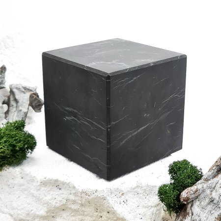 Куб шлифованный 9 см, шунгит