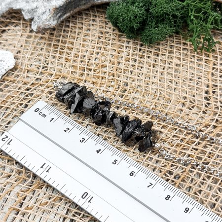 Цепочка-колье с подвеской из элитного шунгита, шунгит