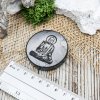 Плитка круглая полированная c гравировкой Будда 5 см, шунгит