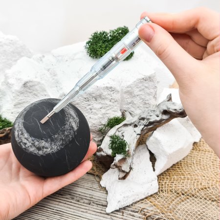 Шар c кварцем 8 см, шунгит