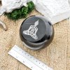 Скошенный шар с глубокой гравировкой Будда 10 см, шунгит