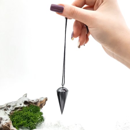 Маятник для биолокации из шунгита, шунгит Маятник для биолокации из шунгита, шунгит