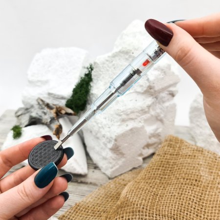 Пластина круглая "Цветок жизни" , шунгит