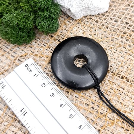 Кулон "Донат" 5 см, шунгит