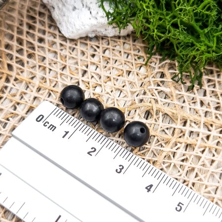 Бусина  полированная шарик 10 мм, шунгит