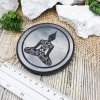 Плитка круглая полированная c гравировкой Будда 10 см, шунгит