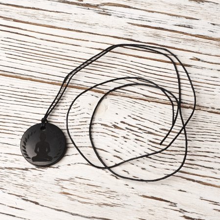 Кулон "Будда в лотосе", шунгит