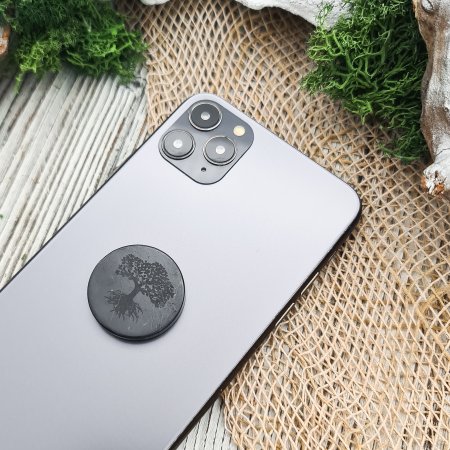 Пластина для техники круглая "Дерево жизни", шунгит