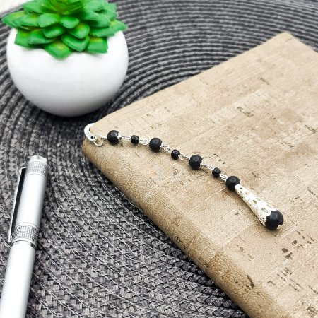 Металлическая закладка для книг с подвеской "Византия", шунгит