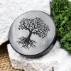 Плитка круглая полированная c гравировкой Дерево жизни 5 см, шунгит Плитка круглая полированная c гравировкой Дерево жизни 5 см, шунгит