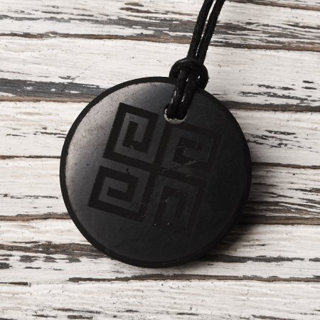 Кулон "Духовная Свастика", шунгит