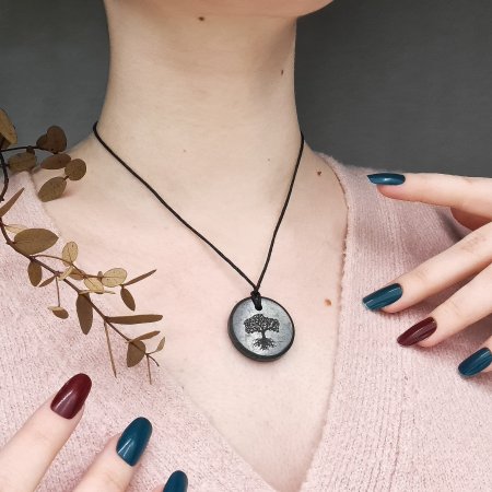 Кулон "Дерево жизни" 3 см, шунгит