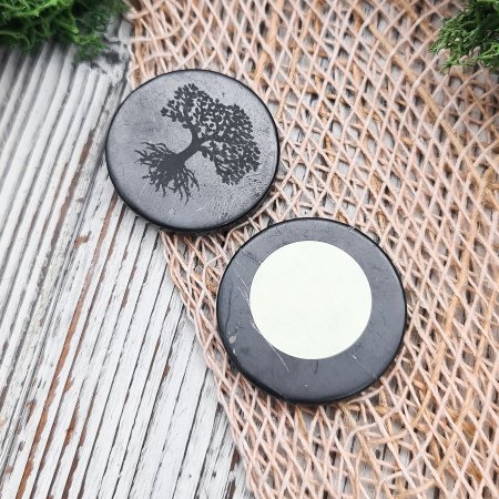 Пластина для техники круглая "Дерево жизни", шунгит