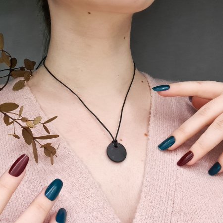 Оберег "Круг" 2 см, шунгит