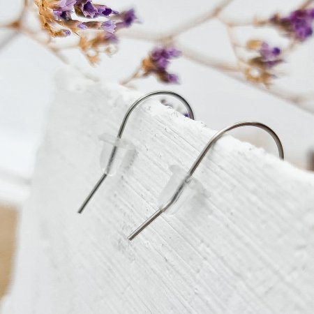 Серьги с цепочкой 6 мм, шунгит