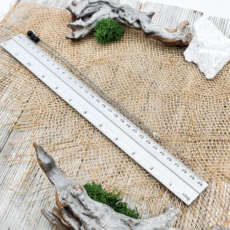 Цепочка с подвеской "Три бусины", шунгит