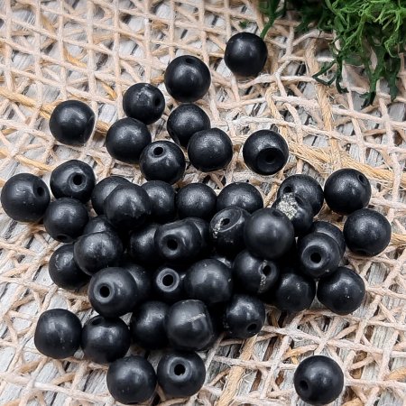 Бусина  полированная шарик 5 мм, шунгит