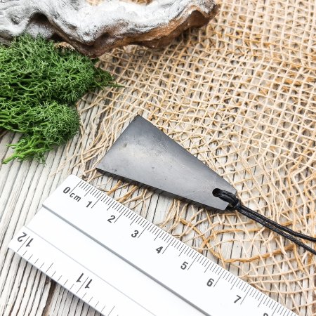 Кулон "Трапеция" тонкая, шунгит