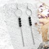 Серьги с цепочкой 6 мм, шунгит
