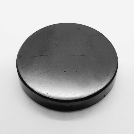 Плитка Шунгит круглая полированная 35*7 мм, шунгит