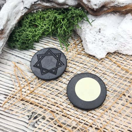 Пластина круглая "Звезда", шунгит