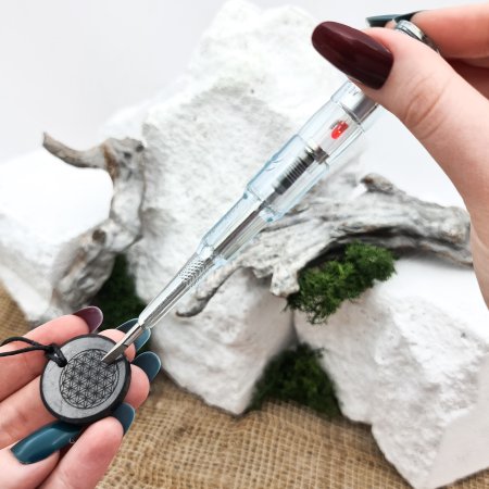 Кулон "Цветок  жизни" 3 см, шунгит