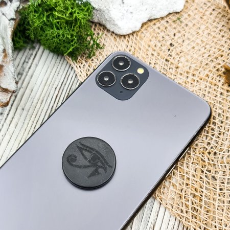 Пластина круглая "Глаз Гора", шунгит