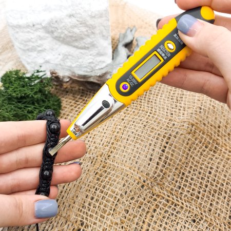 Браслет Шунгит Шамбала 3-е Плетение 8 мм (17 размер)